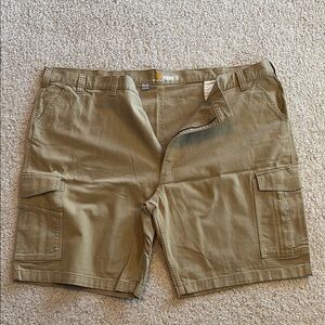 Carhartt Relaxed Fit Canvas Shorts Men Size 54 Tan Flat Front